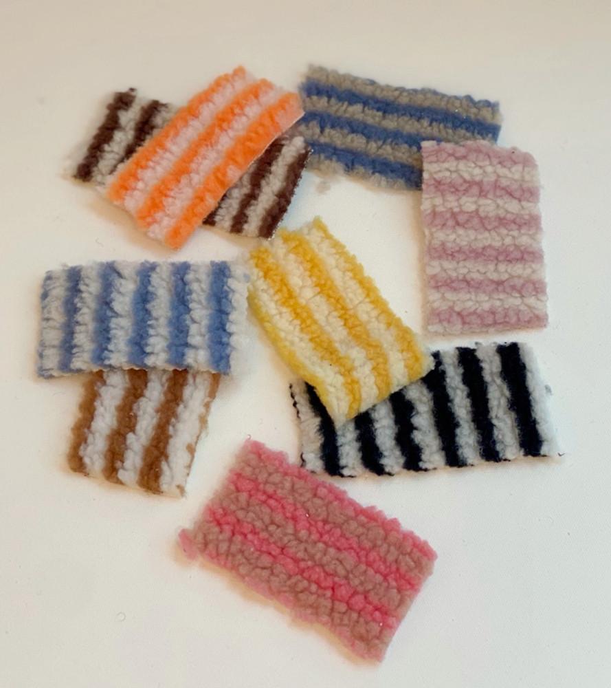 스트라이프 뽀글이 털원단 단가라 덤블원단