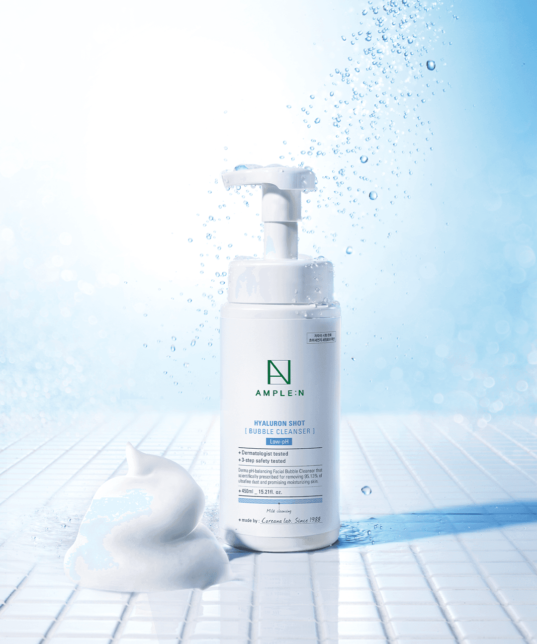 앰플엔 앰플엔 히알루론샷 버블 클렌저 450ml 미세먼지 슥싹 / 대용량 클렌징 버블폼