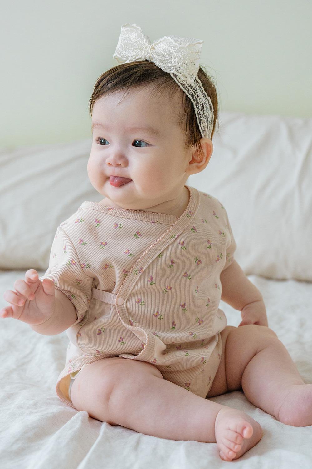 클레어 베이비슈트 - 피치크림