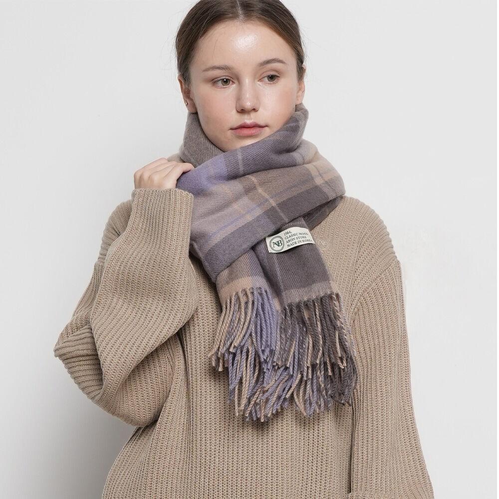 유니섹스 데이 클래식 체크 머플러 브라운