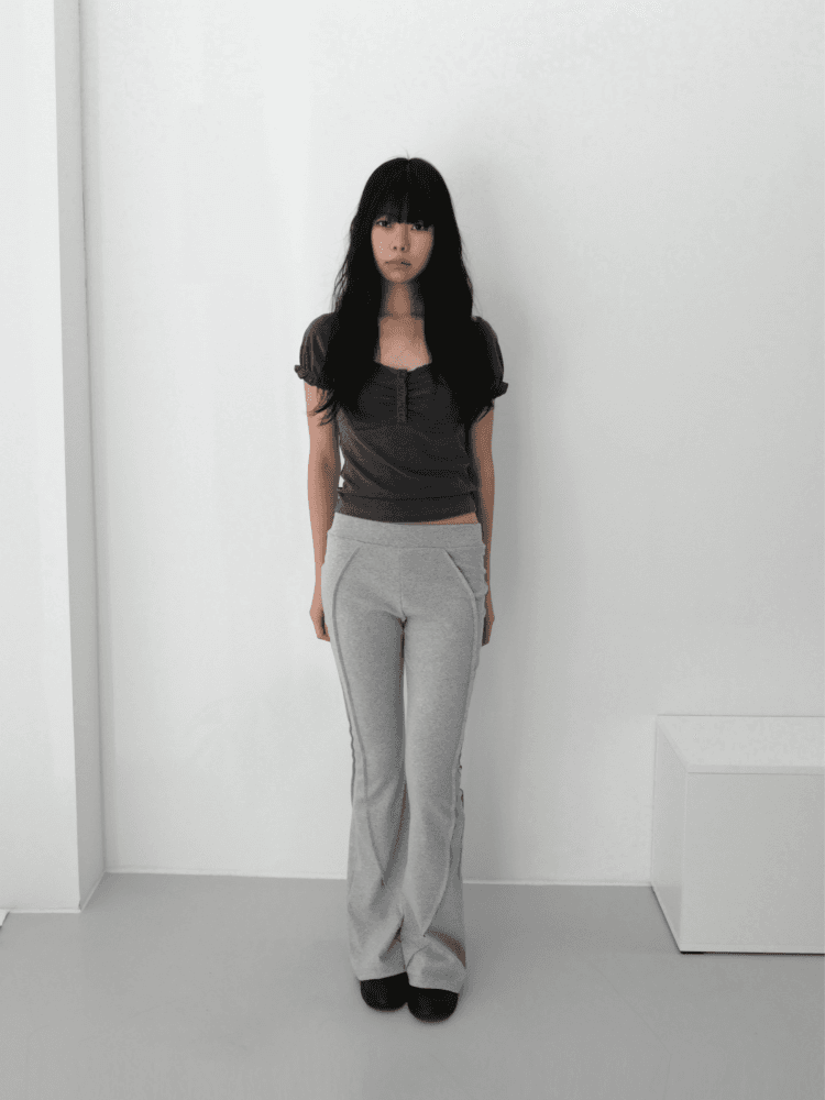 시에세이치 slim bootcut pants