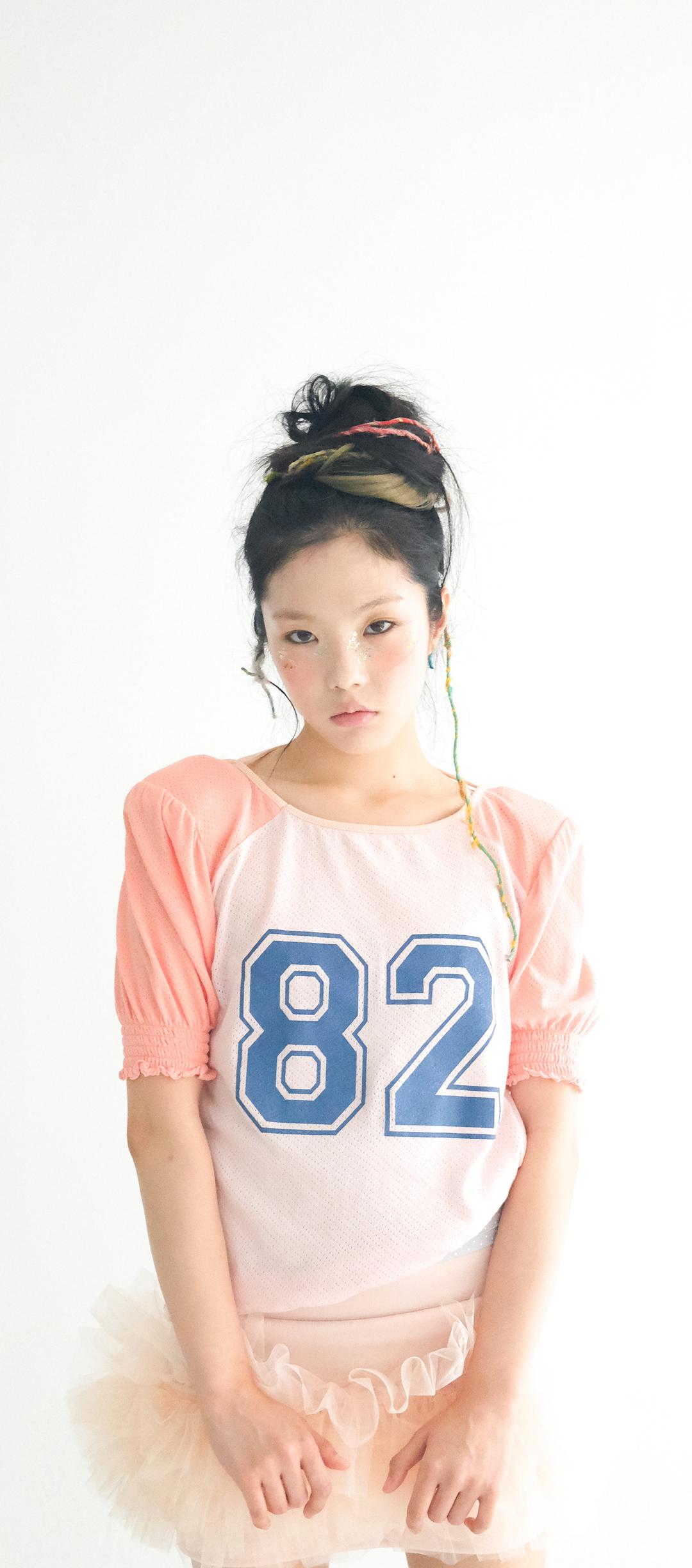 [fa.er.ie] pad shoulder raglan half top (pink)