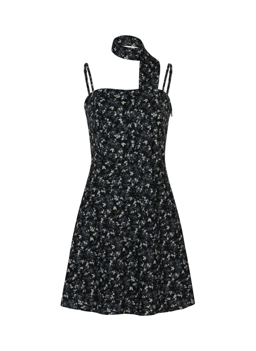 Bitter Mini Dress (Scarf Set / Black)