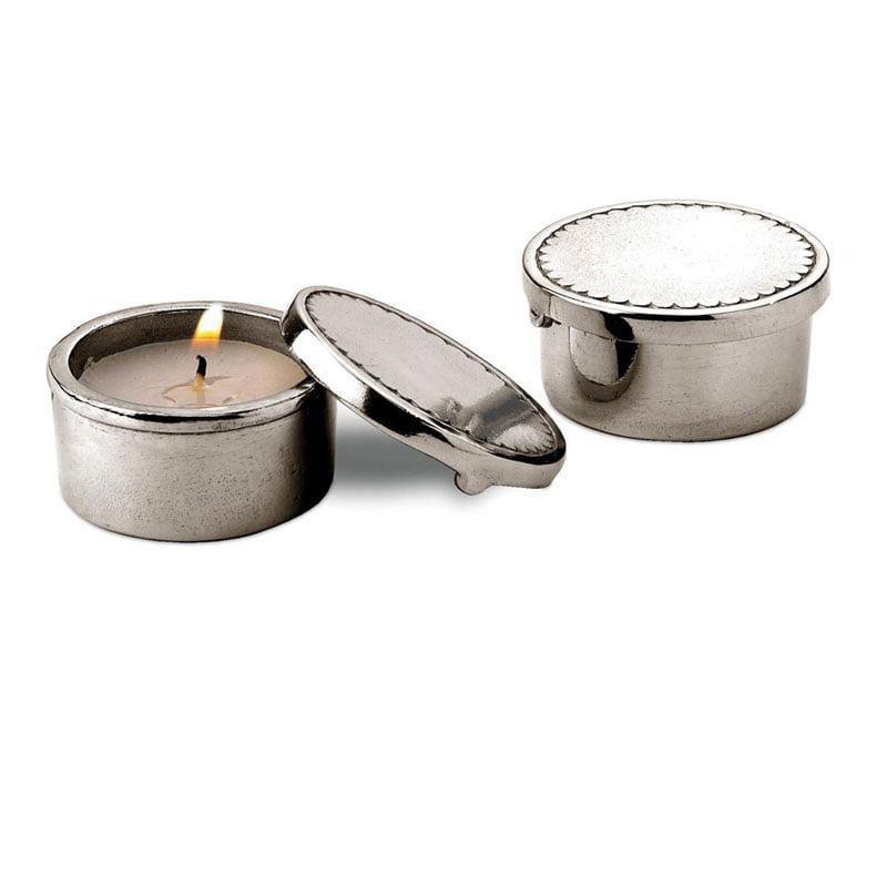 LIBIO Small round engraved box / Candle box