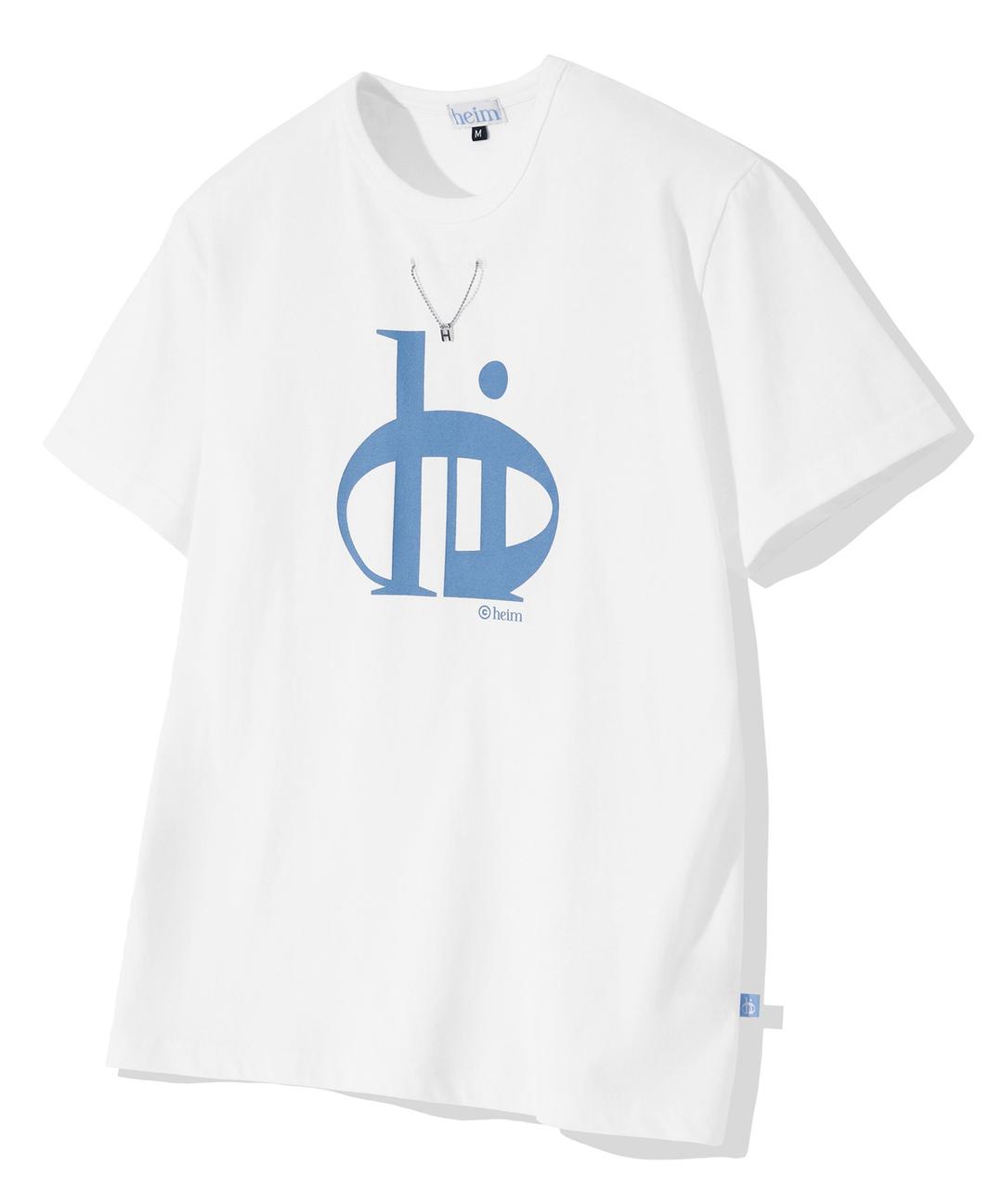 아일렛 빅 로고 티셔츠 (화이트-블루)