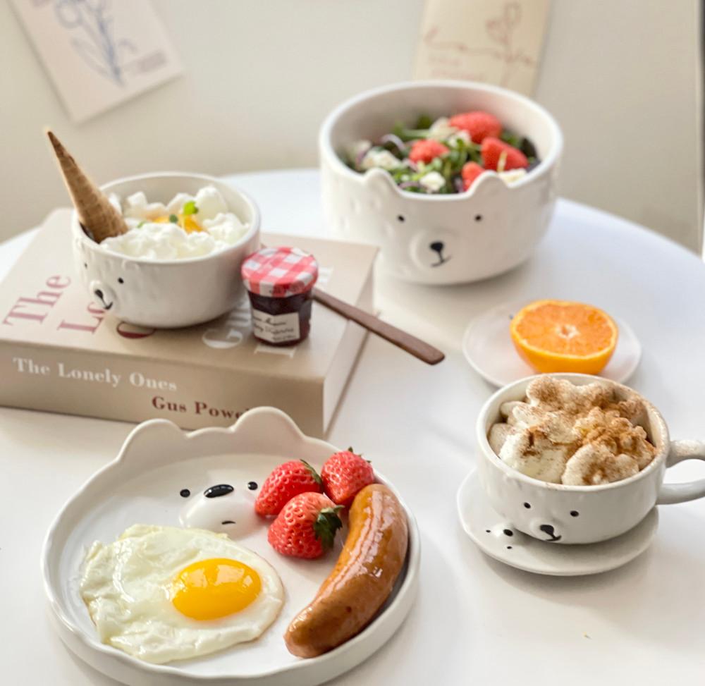 프렘 볼 홈 브런치 카페 디저트 베어 플레이팅 플레이트 5type 작은 접시