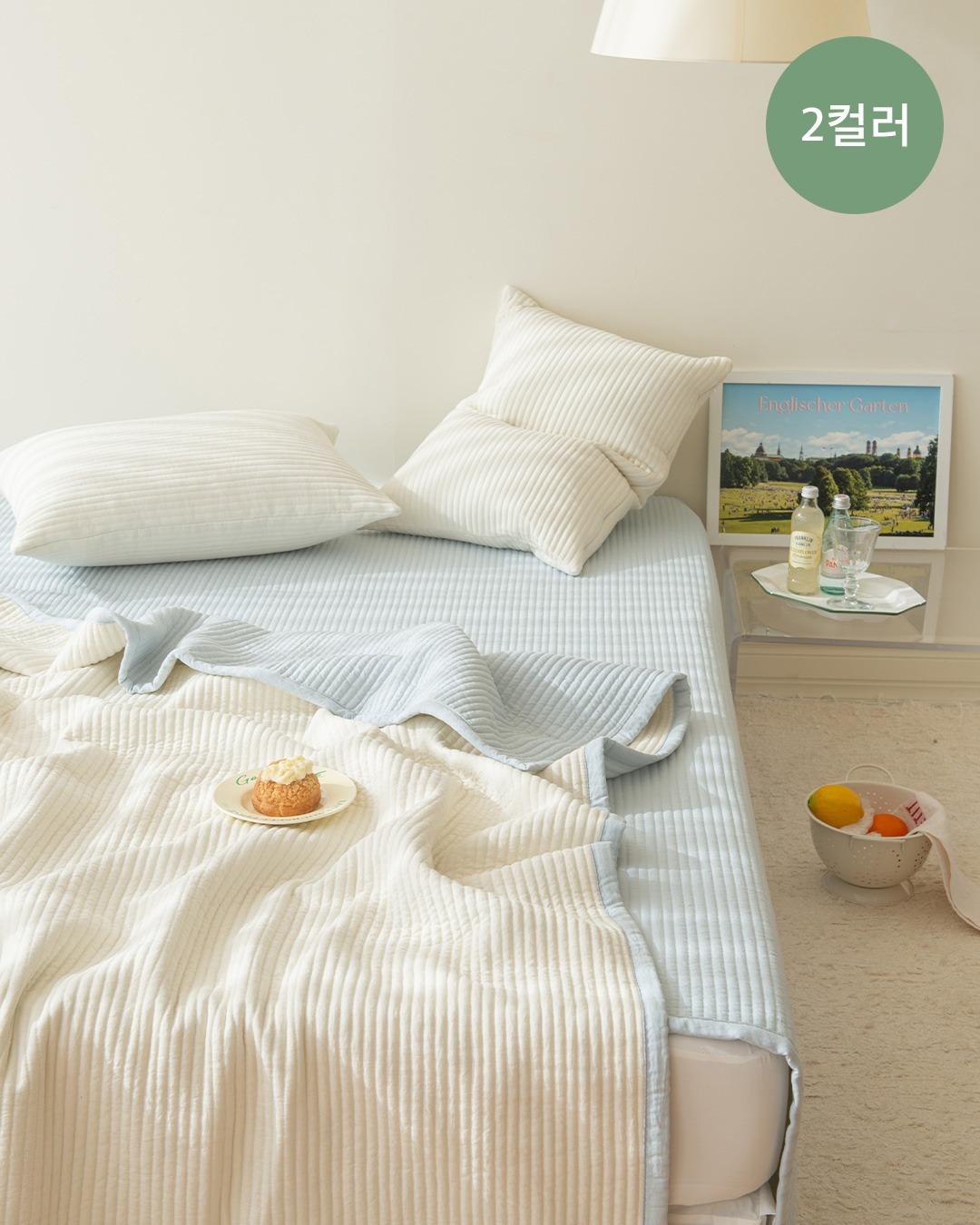 [10%쿠폰] 안티더스트 플레인 크림워싱 이불 겸 패드 2color (Q/K)