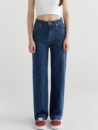 W 페이트로 7601 와이드핏 미디움인디고 데님팬츠