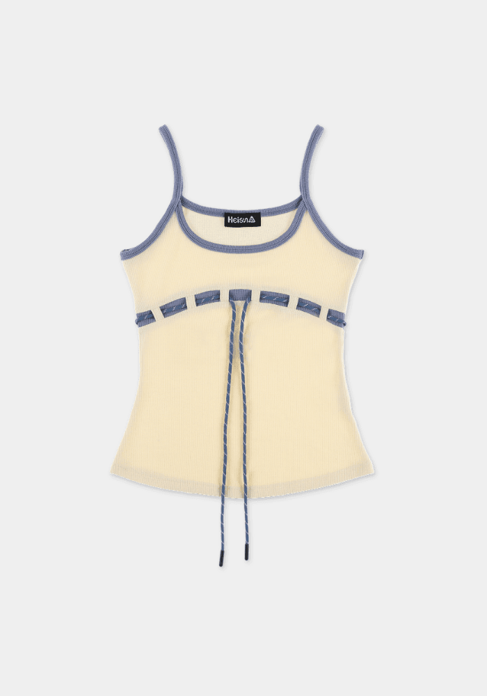 벨트 스트링 슬리브리스 아이보리