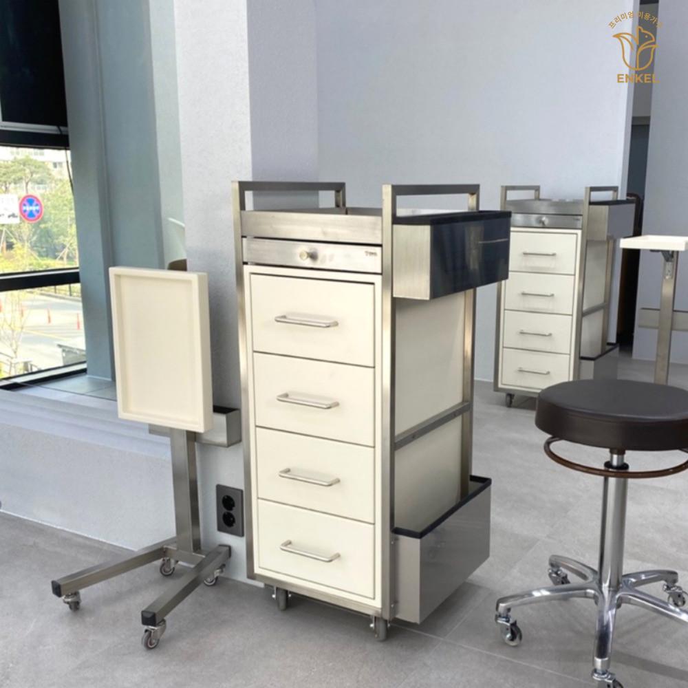 엔켈 아이언우드 크림화이트 미용실트레이 원목트레이