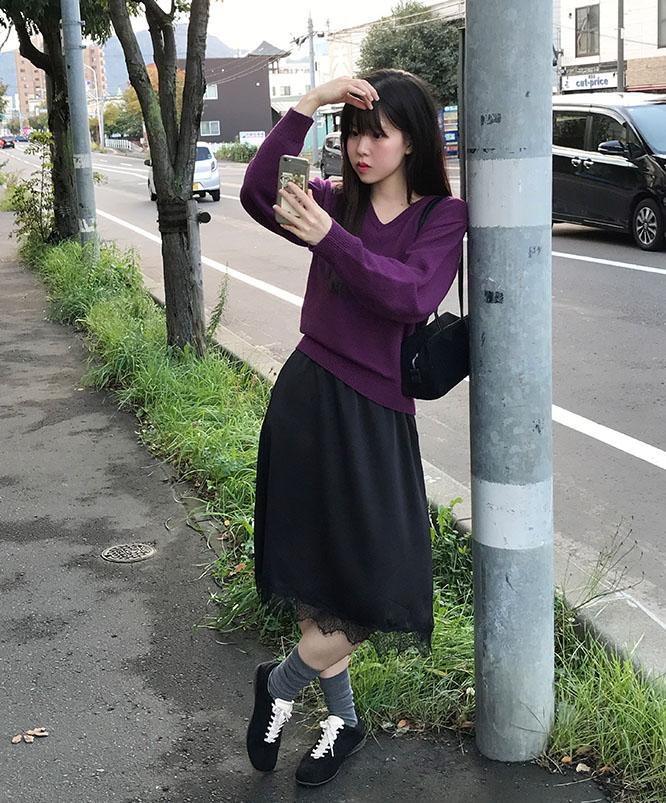 니어웨어 [🤎가을신상] 페뉴 울 브이넥 니트 (4color)/v넥/여리핏/간절기니트/데이트룩/하객룩