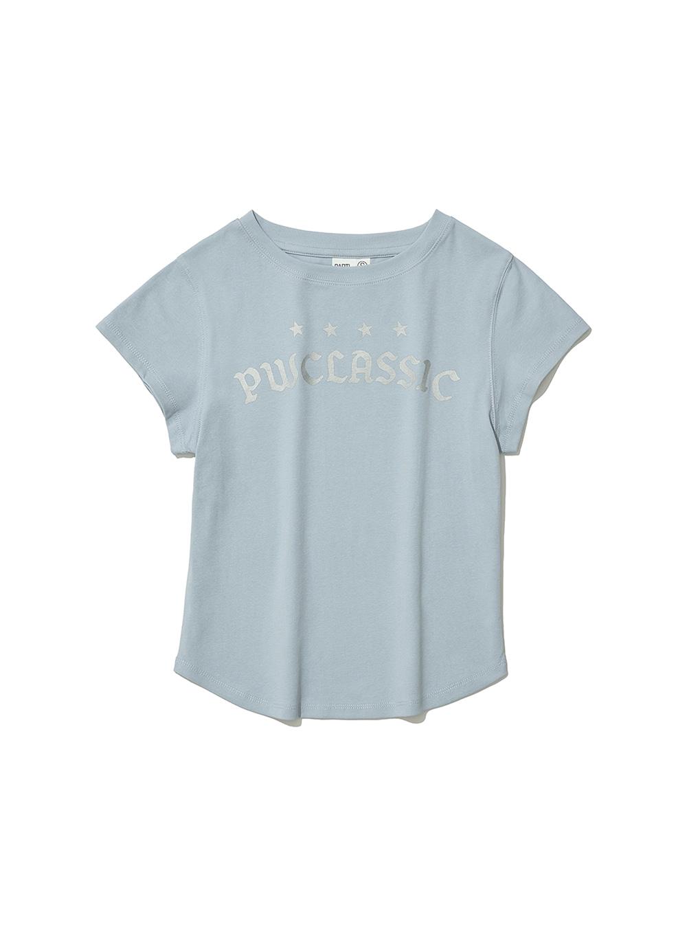 [WOMEN] CLASSIC LOGO PRINTED SHORT SLEEVE TEE_SKY