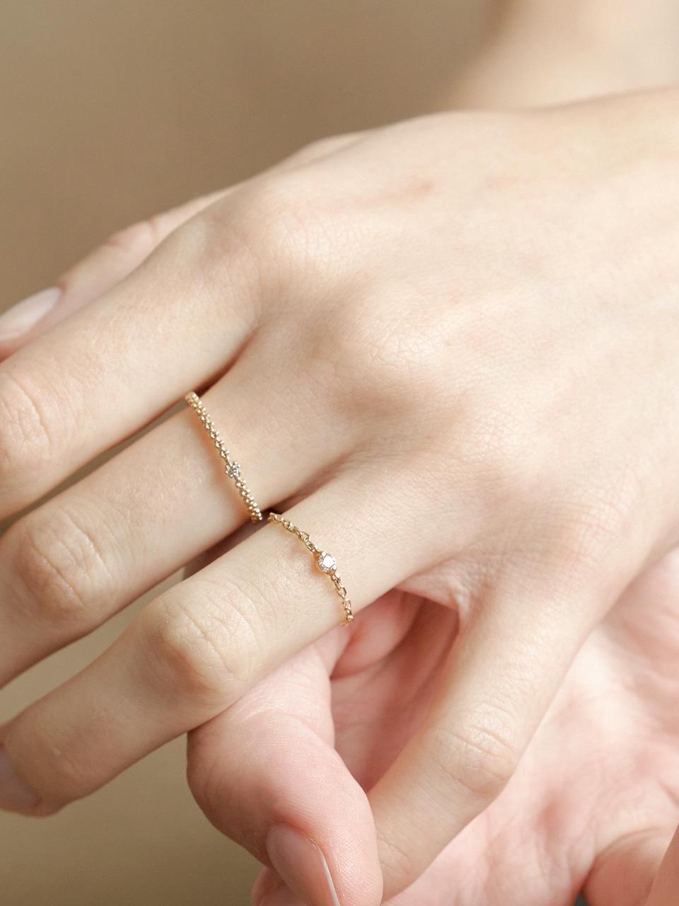 Feminine Cognac Diamond Chain Ring