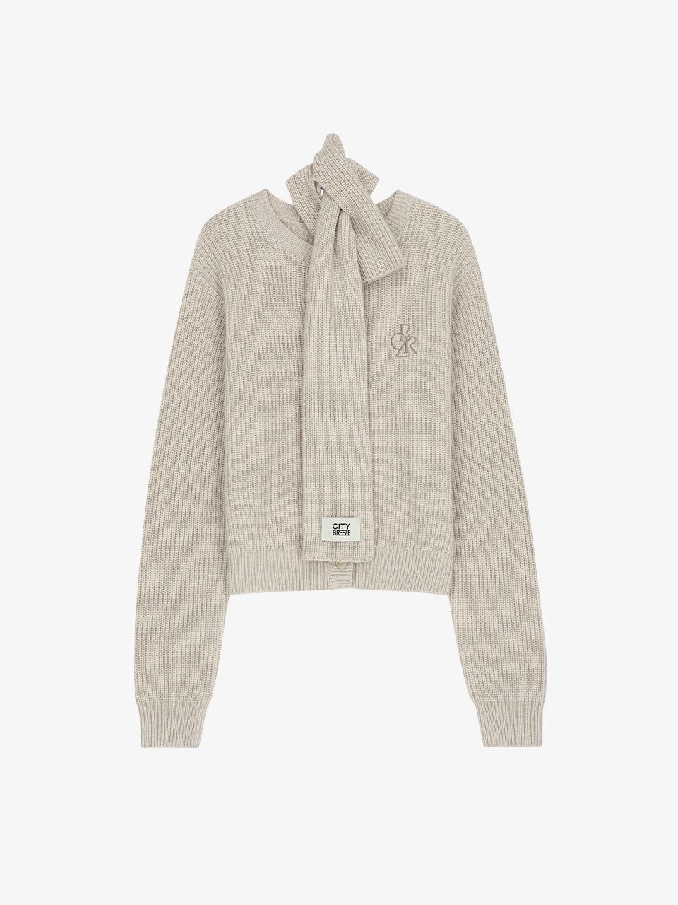 캐시미어 머플러 세트 가디건_OATMEAL