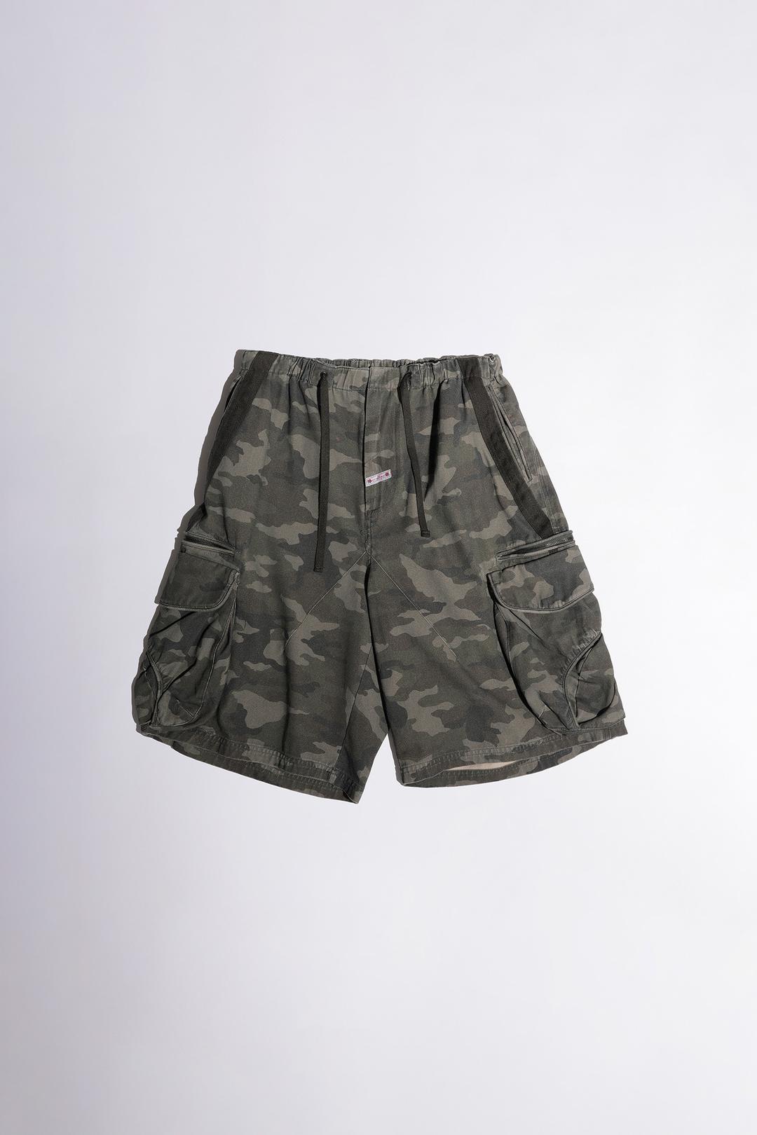 Twill Cargo Half Pants Forest Camo
