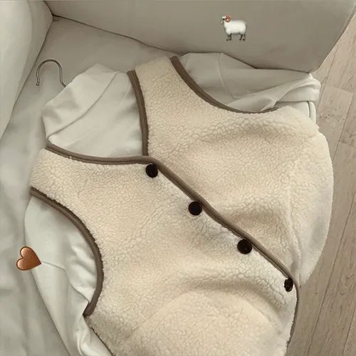 [ 귀여워요!/겨울 ] 뽀글이 배색 양털 조끼