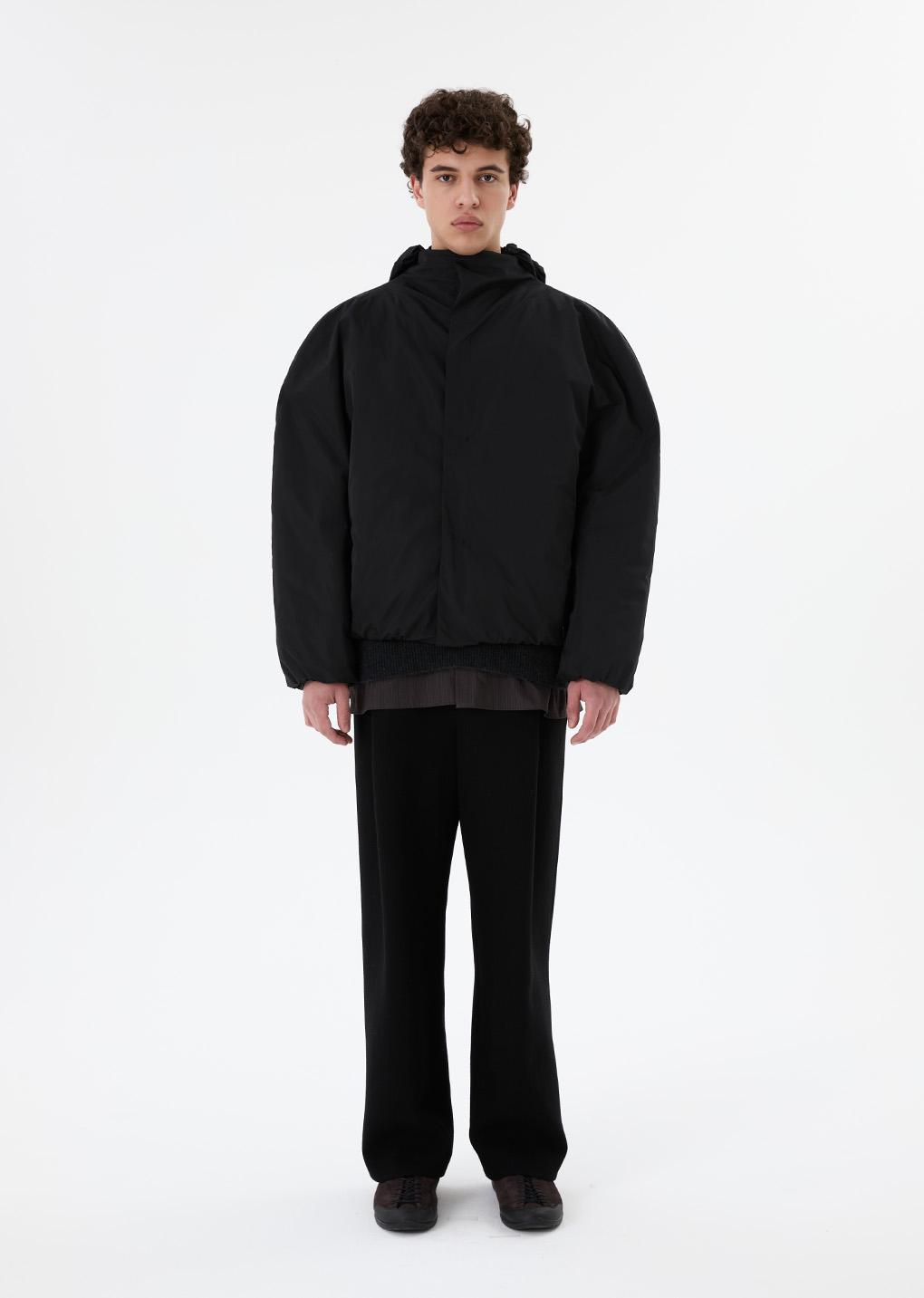 taffeta padded raglan jumper, black