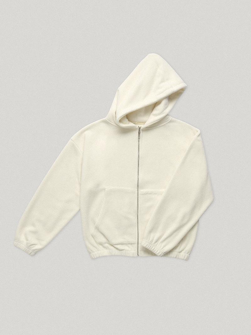 Soap Fleece Hooded Zip Up Milk