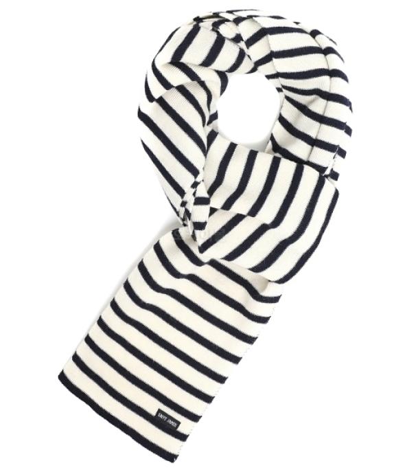 GRDE SCARF R (7701-50) (ECRU/MARINE)