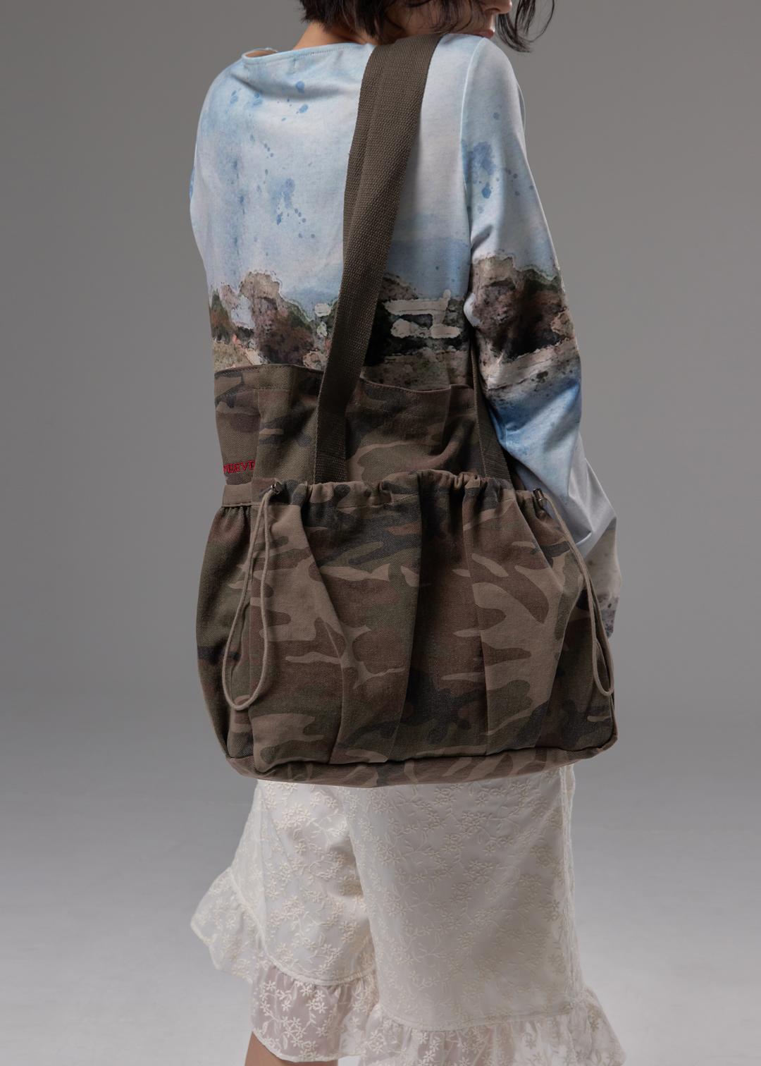 Camo Canvas Tote Bag / Khaki