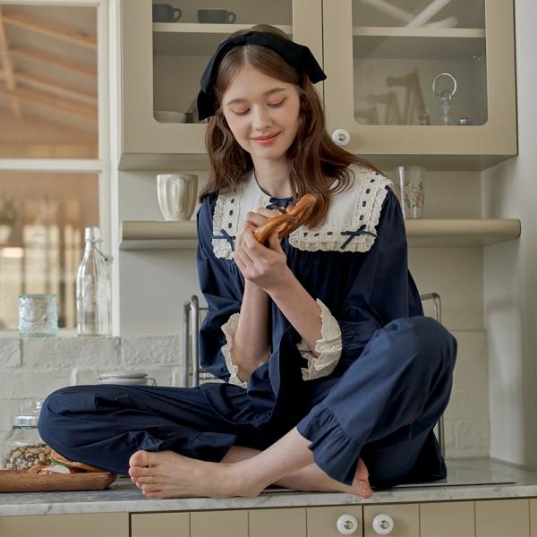 쿠앤크 7부 투피스 네이비 (40수)