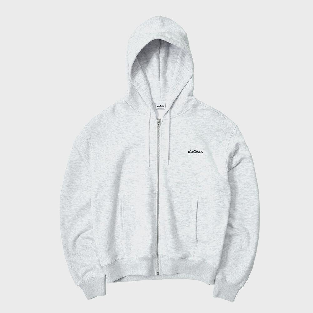 WT Logo Zip-Up Hoodie - Ash Grey