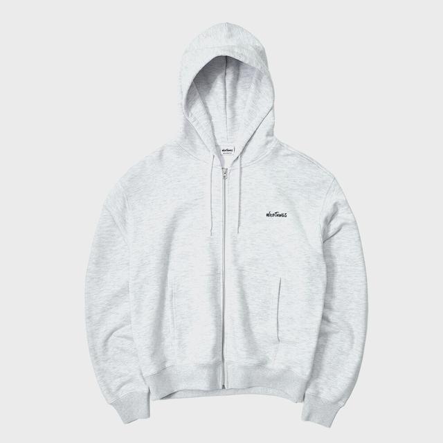 WT Logo Zip-Up Hoodie - Ash Grey