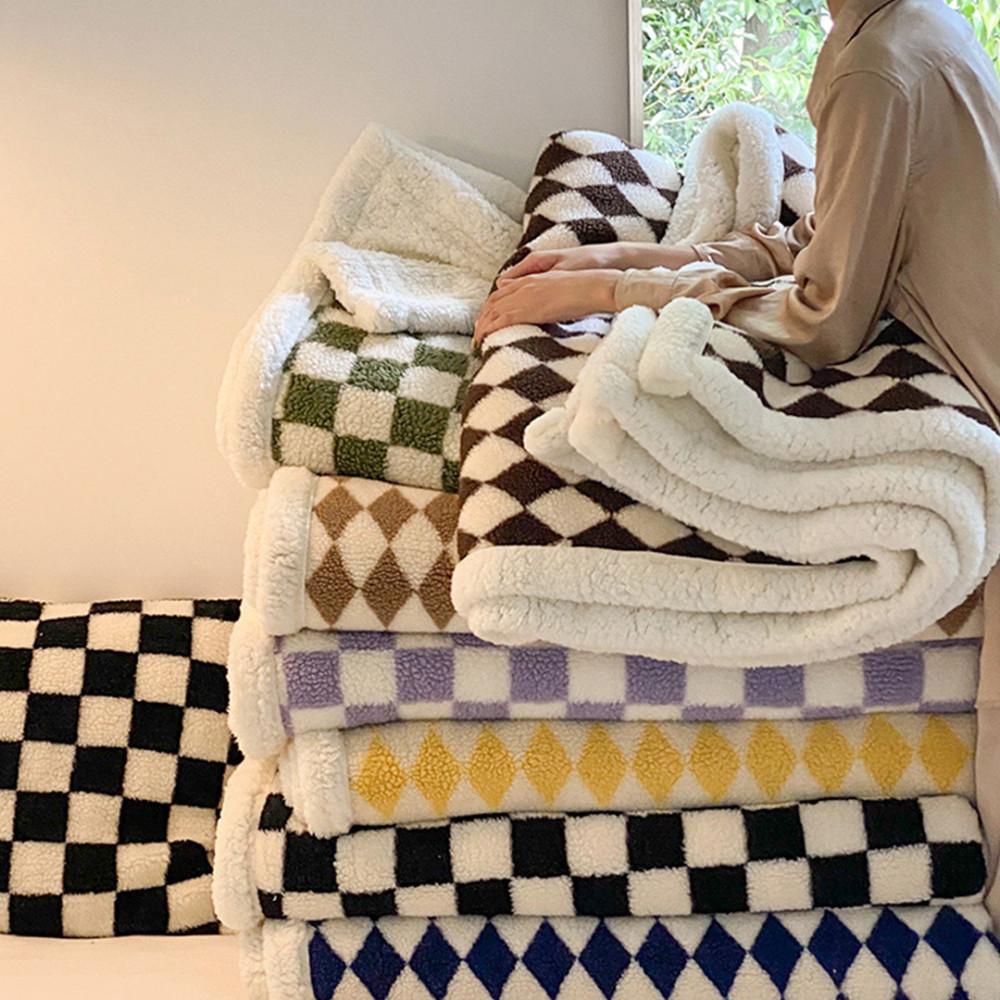 필링도넛 윈터 퐁퐁 체커보드 담요
