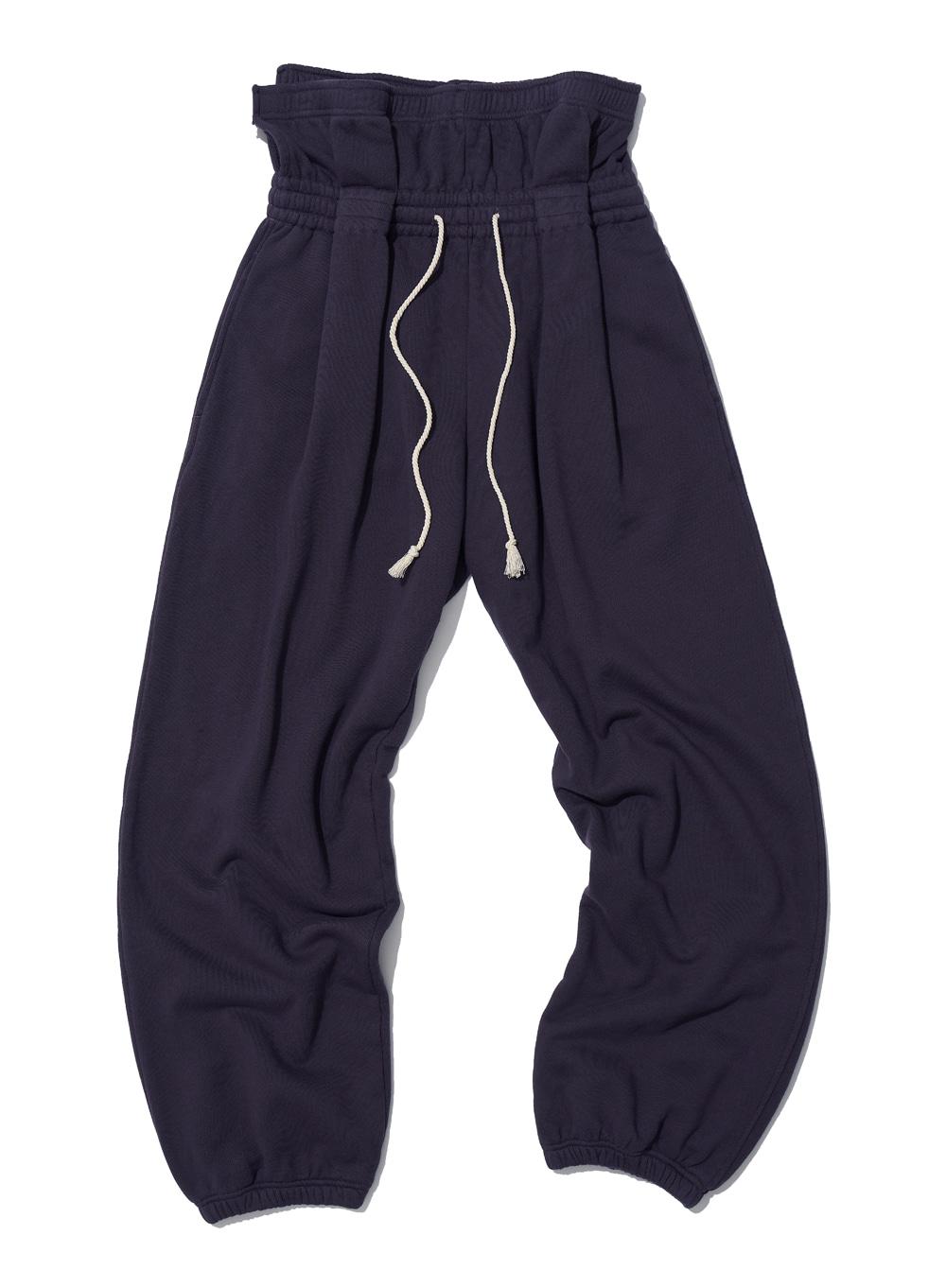 [WOMEN] FOLDOVER WAIST PLEATED SWEATPANTS_DEEP PURPLE