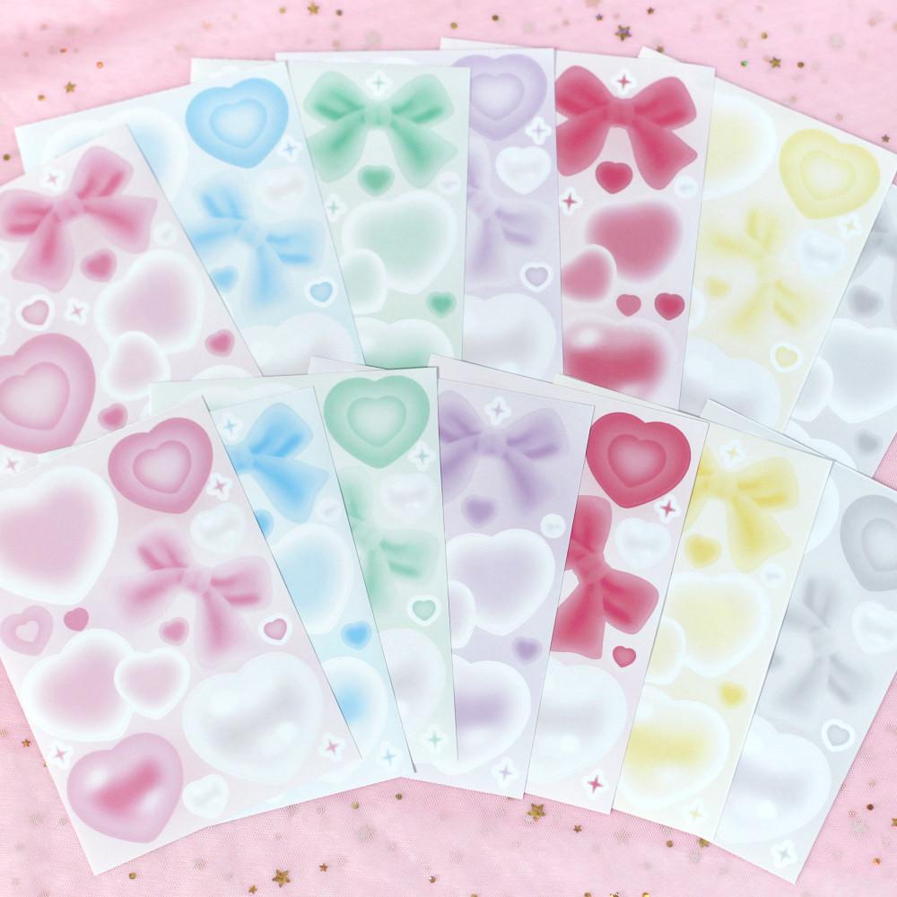 [앙고라로라] 모조지 로맨틱진주하트 스티커 2장