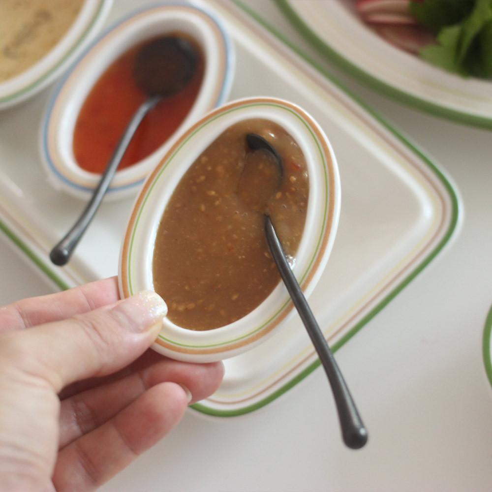 시라쿠스 메이플 코지 레드 빈티지 도자기 미니 타원소스볼 간장종지 피클 잼그릇