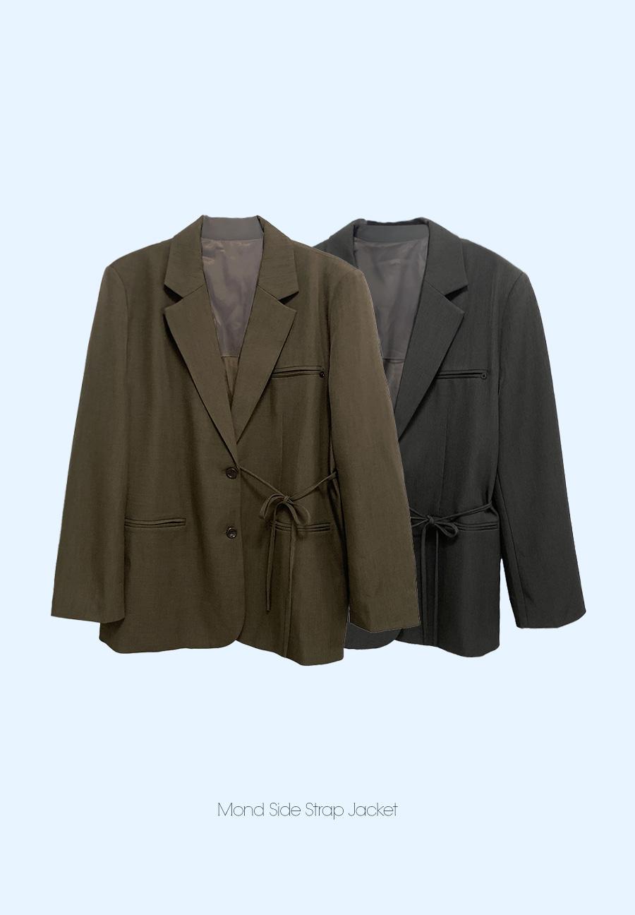 에오브 [made/마지막4차진행] 몬드 사이드 스트랩 루즈핏 가을 자켓 2color