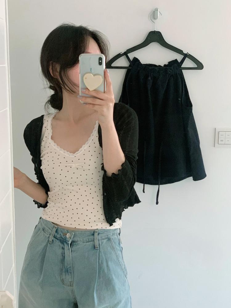 로제 펀칭 썸머 가디건 (3color)