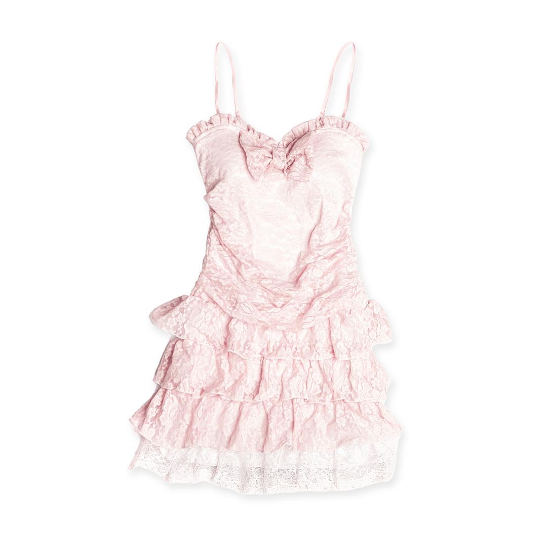 Pink Lace Cancan Dress