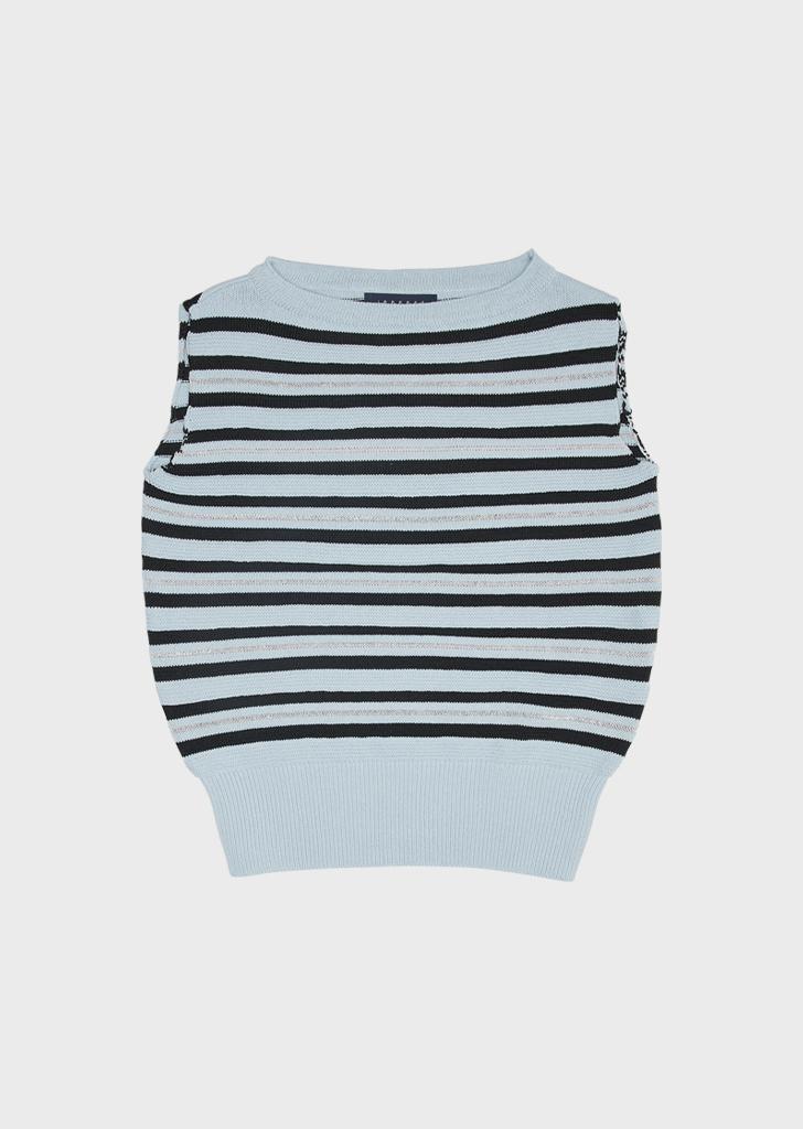REFLECTIVE STRIPE KNIT VEST [S.BLUE]