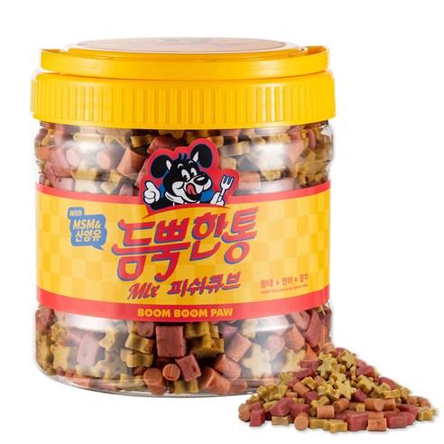 붐붐포 듬뿍한통 피쉬큐브 믹스 강아지 져키 (식이유황 & 산양유 함유), 황태 + 연어 + ..., 1개