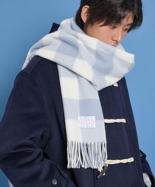 톤온톤 체크 머플러 스카이블루