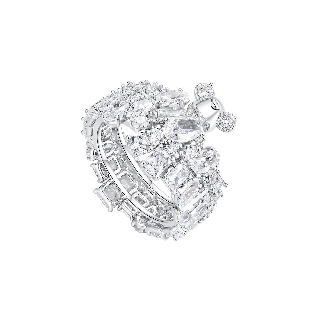 Paradise / Gemstone Patch up Mini Bear Pave Ring - 11