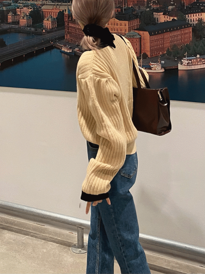 [3color] 에리키 배색니트 - knit