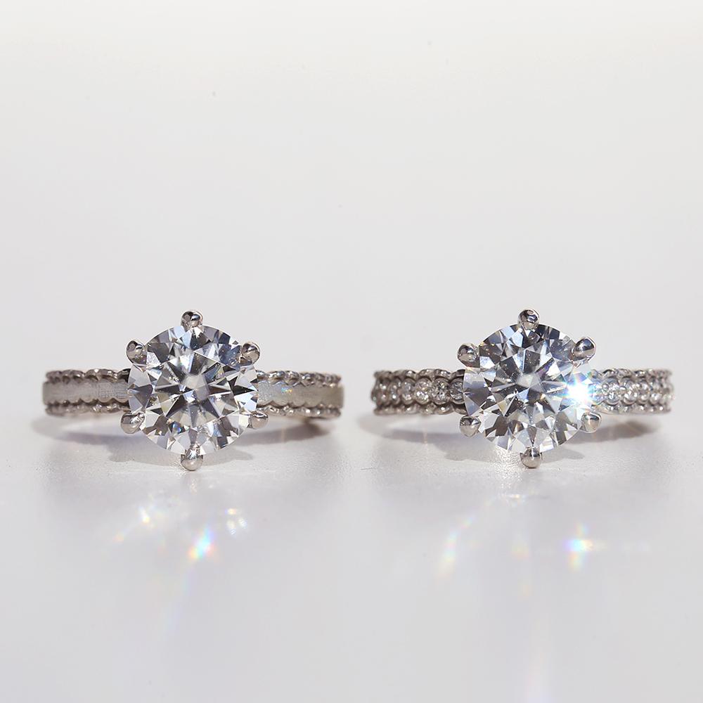 시뮬럿 다이아 2캐럿 다이아몬드 청혼 모이사나이트 프로포즈 반지