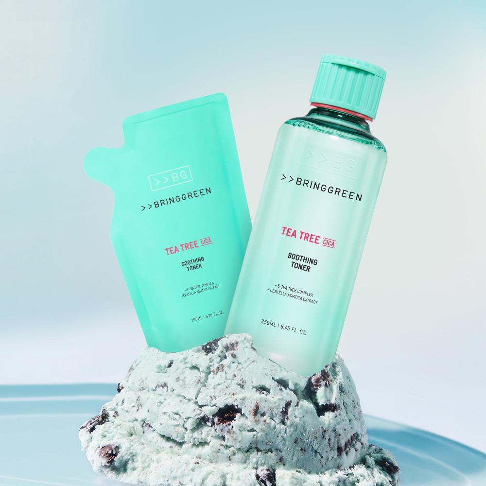 [브링그린x배스킨라빈스] 티트리 시카 수딩 토너 500ml 대용량 + (증정) 200ml 리필