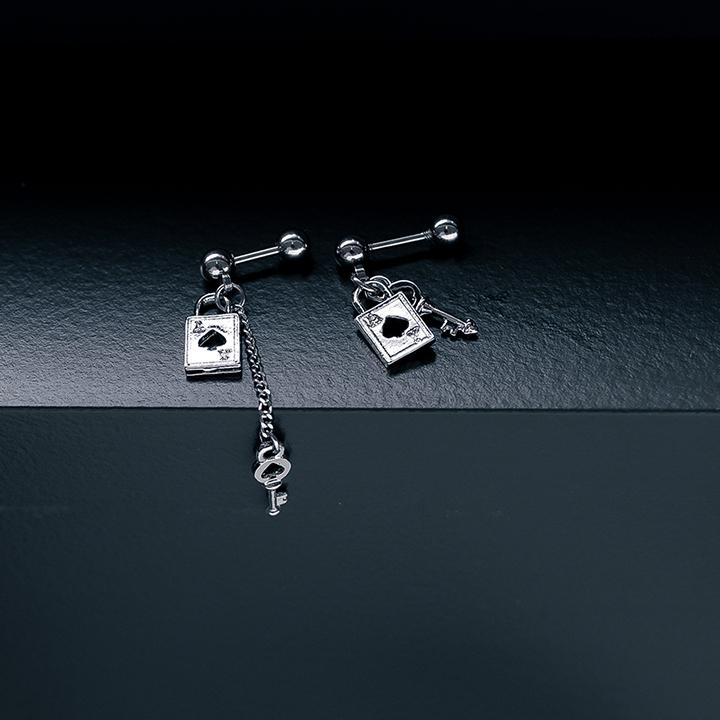 스페이드 키체인 피어싱 링 귀찌