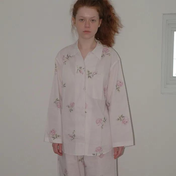 [예약배송] 로즈 패턴 에디트 60수 코튼 파자마 (FREE SIZE)