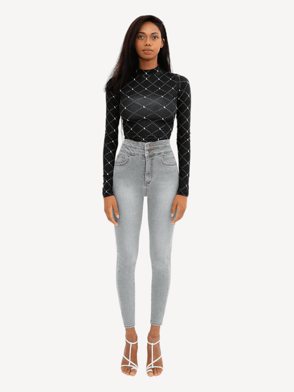 립합 립합 홀드하이 그레이 데님 스키니