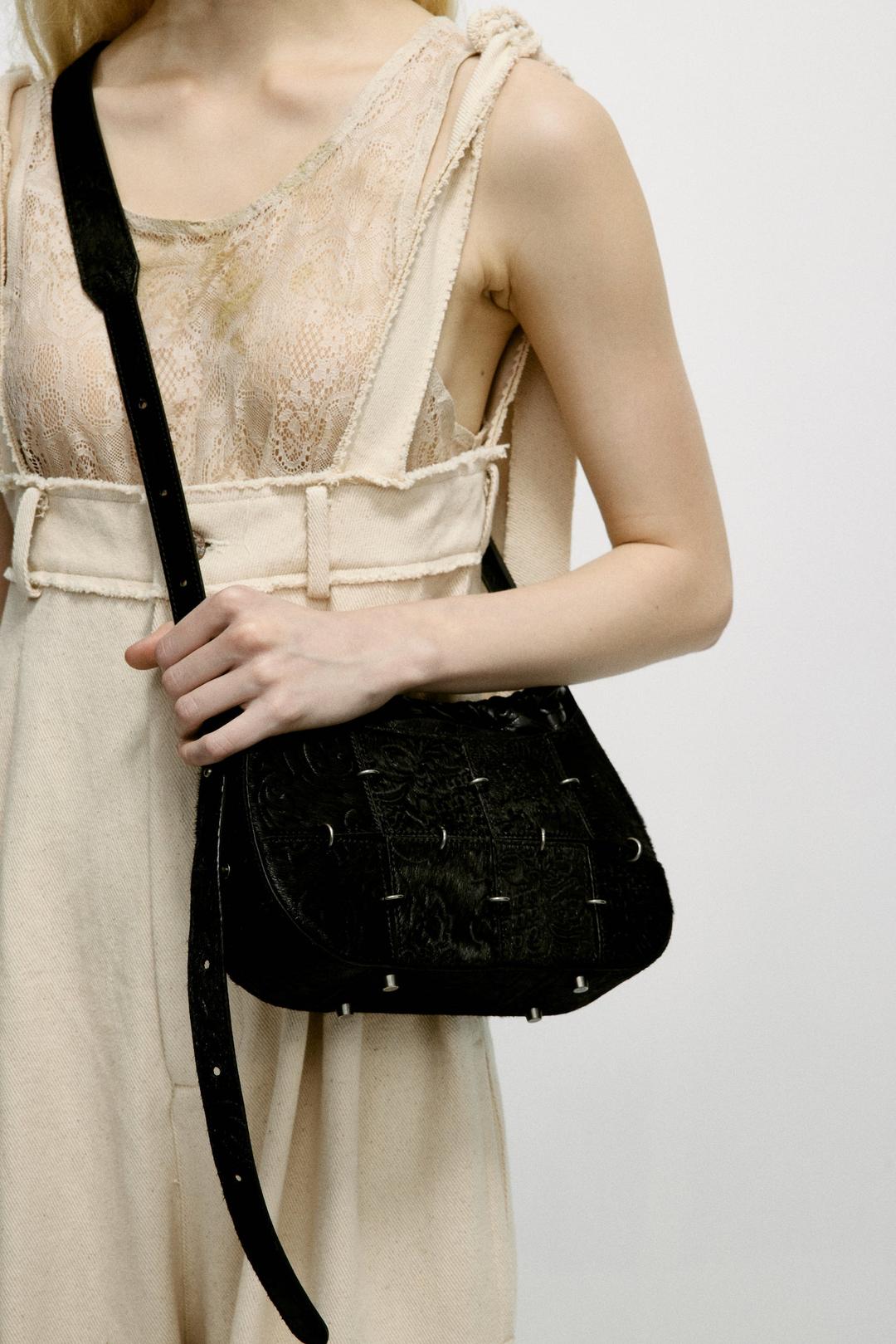 Black Horsehair Crossbody Bag(Small)