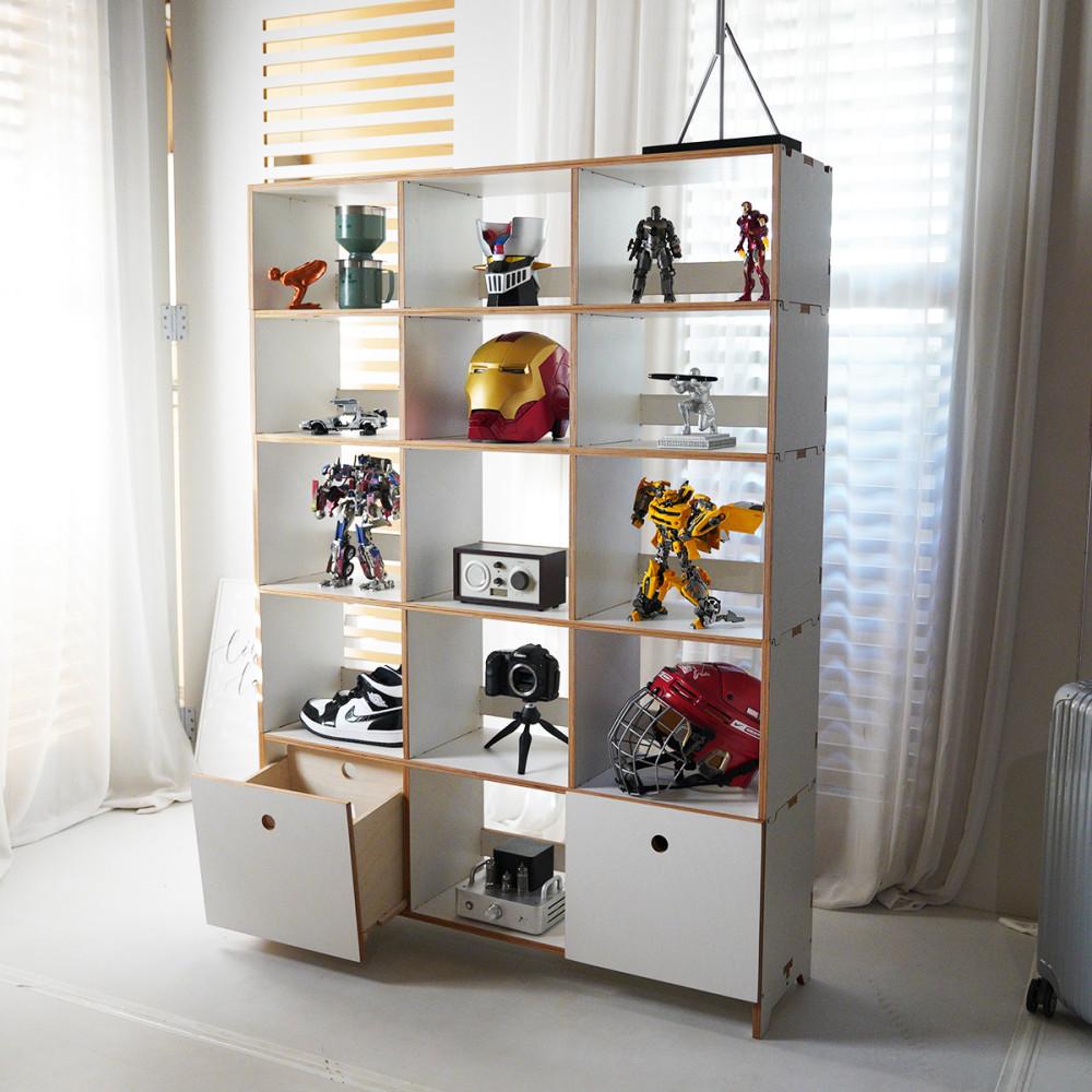 우드체인 이합집산 쌓아서 사용하는 수납 선반장