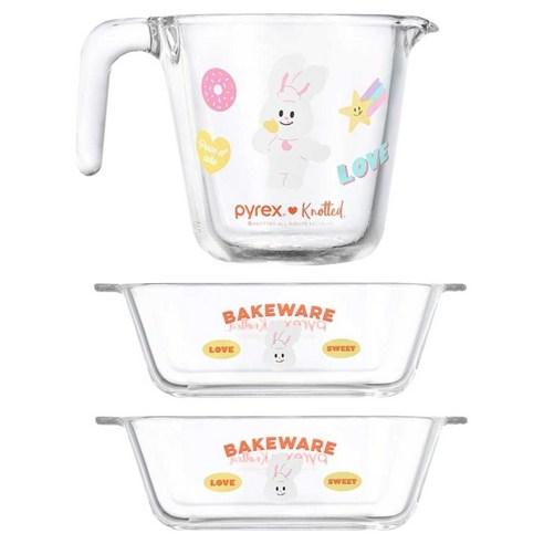 파이렉스 노티드 계량컵 500ml + 디쉬 정 580ml + 정 580ml 세트
