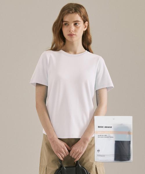 [2PACK] 여성 프리미엄 순면40수 반팔티셔츠(3칼라) LATS0213