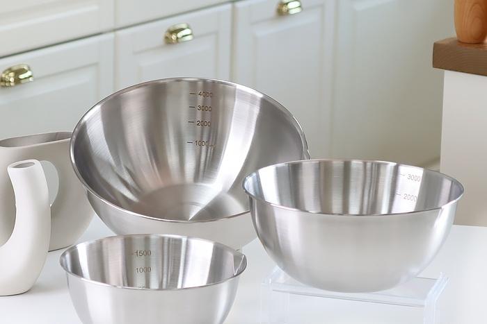 편하게 쓰기 좋은 베르뉴겐 스텐 믹싱볼 3종세트 (20cm+24cm+28cm)