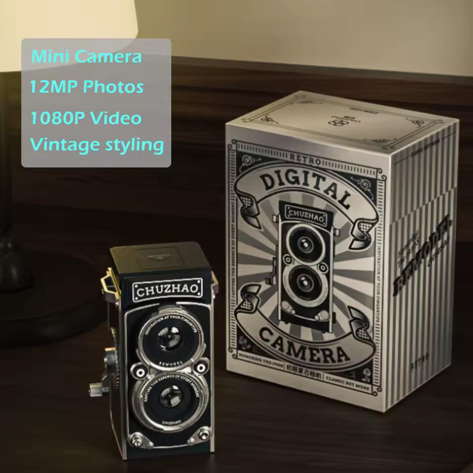 여행용 휴대용 빈티지 비디오 녹음기, 미니 디지털 카메라, 1.5in 스크린 CMOS, 12MP, 1080P, 생일 선물